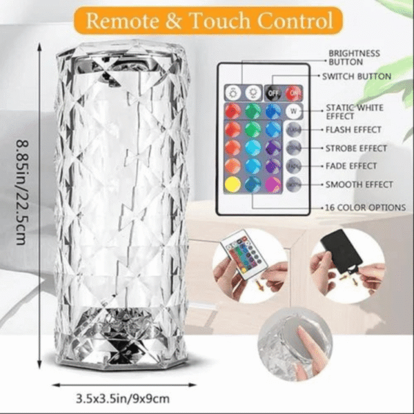 Rose Crystal Diamond LED Lamp - Image 2