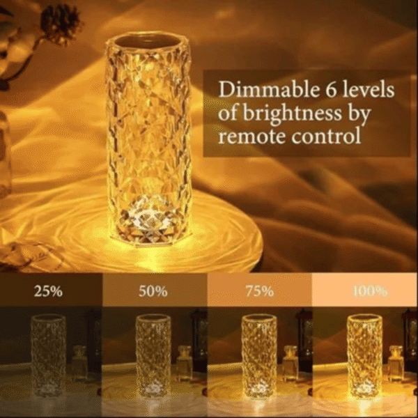 Rose Crystal Diamond LED Lamp - Image 3